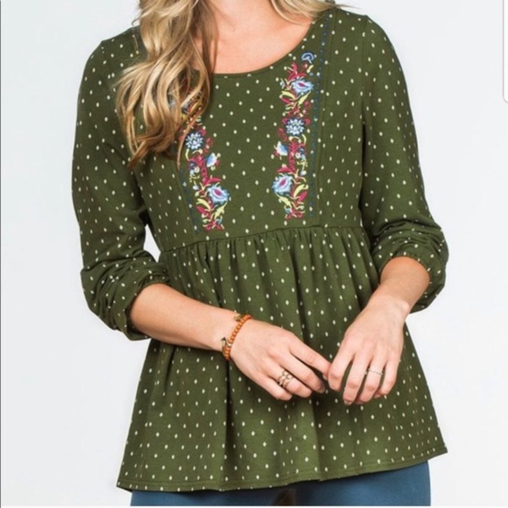 Matilda Jane Through Generations Embroidered Green